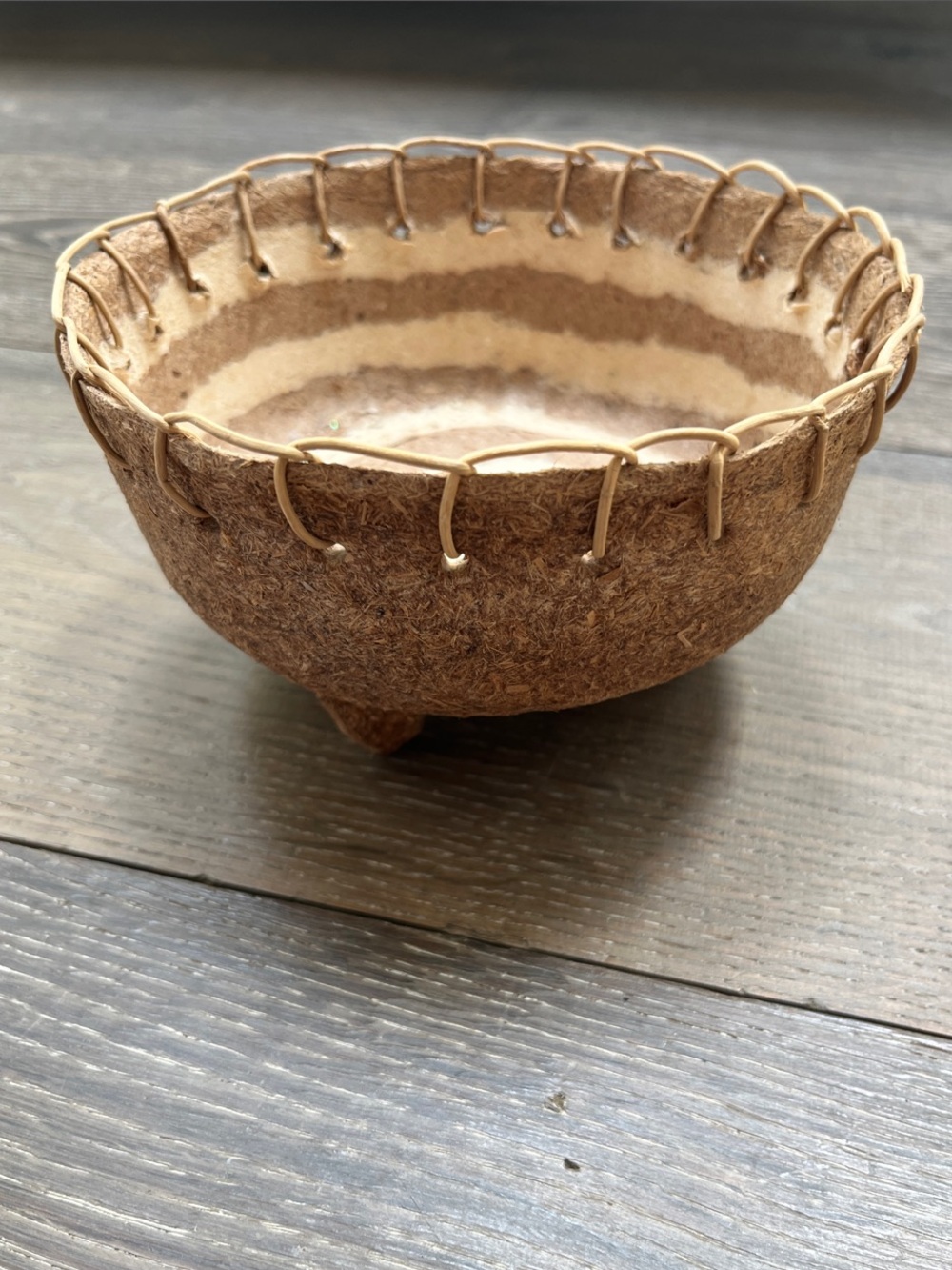 Rare Unique Handmade Craft Decorative Bowl Livingston Guatemala Souvenir Banana